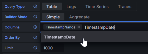 Example alias table select - Zoomed