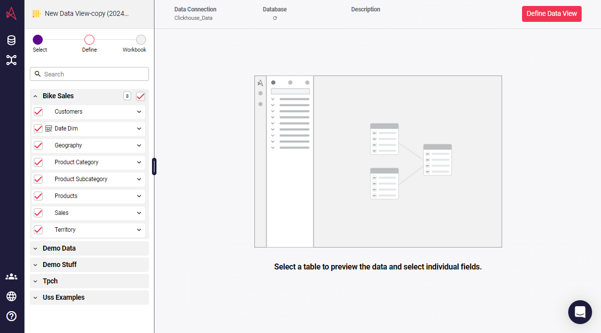 Astrato connect to ClickHouse User Access - Zoomed